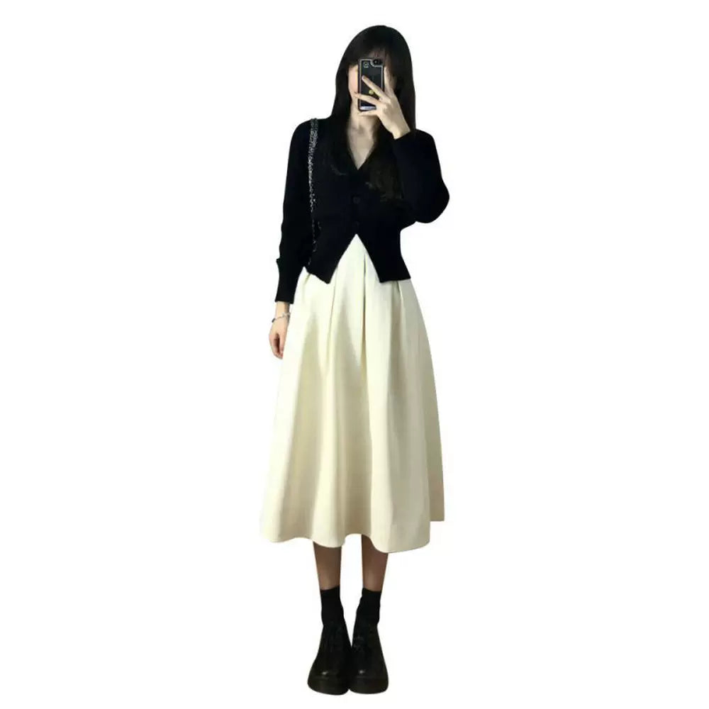 ミディアム丈スカート＆セーター/ツーピースウェア